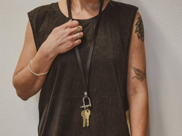LANYARD Schlüsselband - SLIM Version BLACK